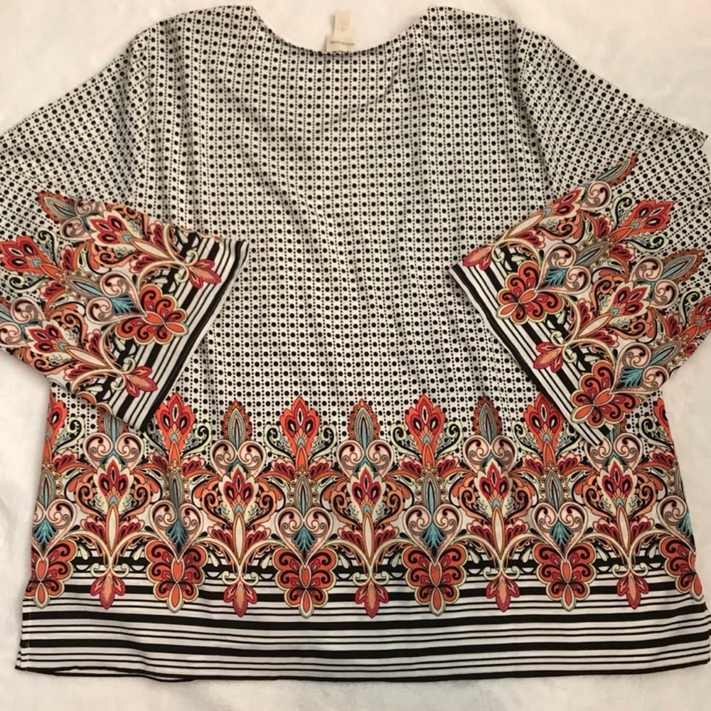 NWT CHICOS polka dot top multicolored blouse xxl 4 - Picture 2 of 6
